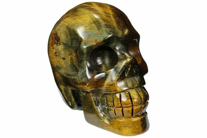 Polished Tiger's Eye Skull - Crystal Skull #111809